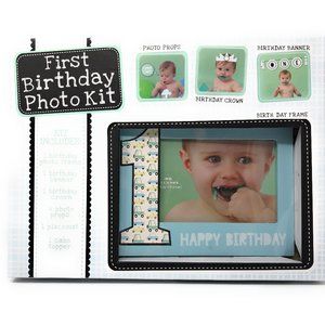 Baby Boy 1st  Birthday Photo Kit/Frame with Props